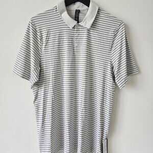 NWT LULULEMON PSV1 Vapor Gray Logo Sport Polo SS Golf Shirt Men's UPF 40+ XL XXL